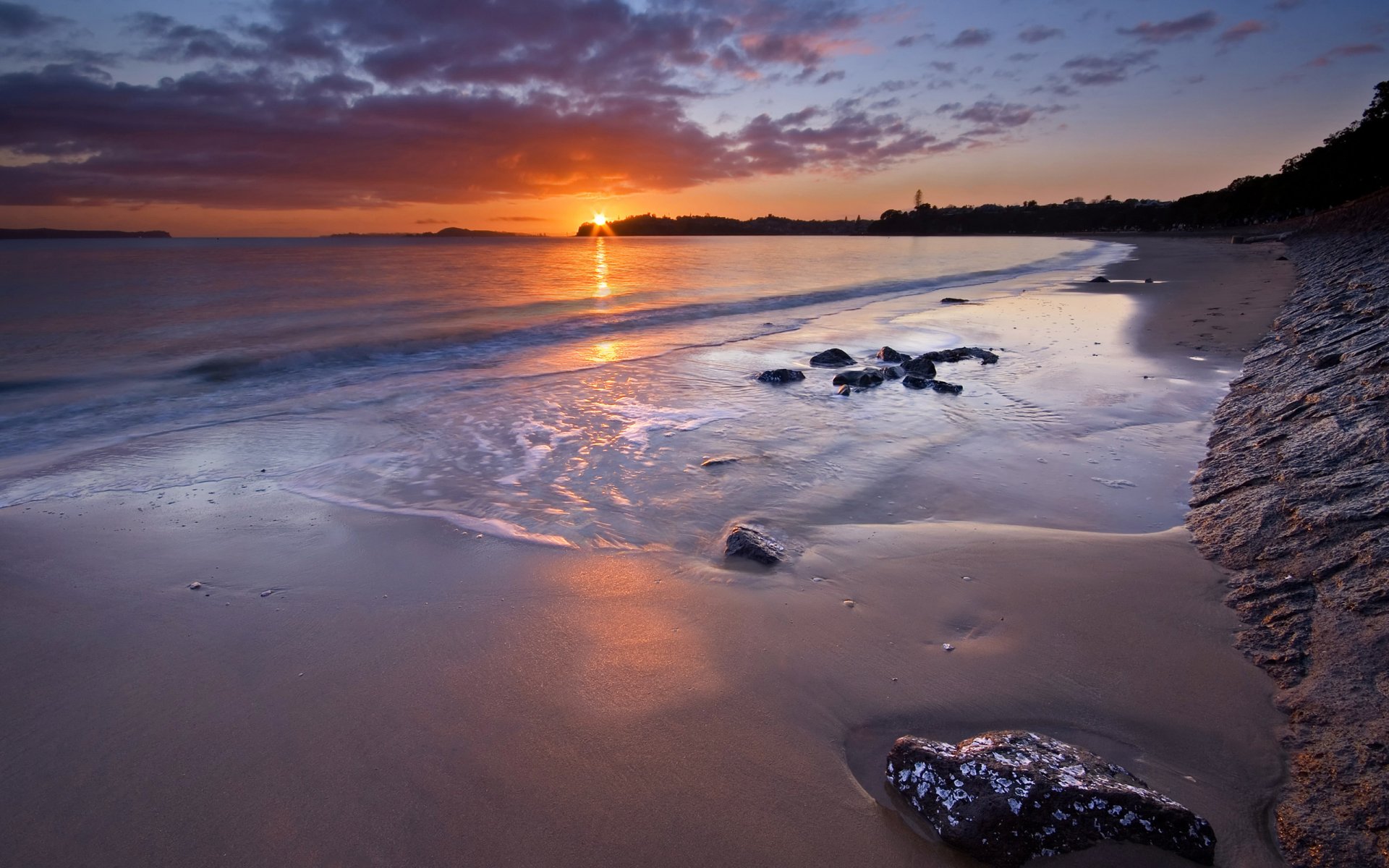 auckland new zealand beach sunset