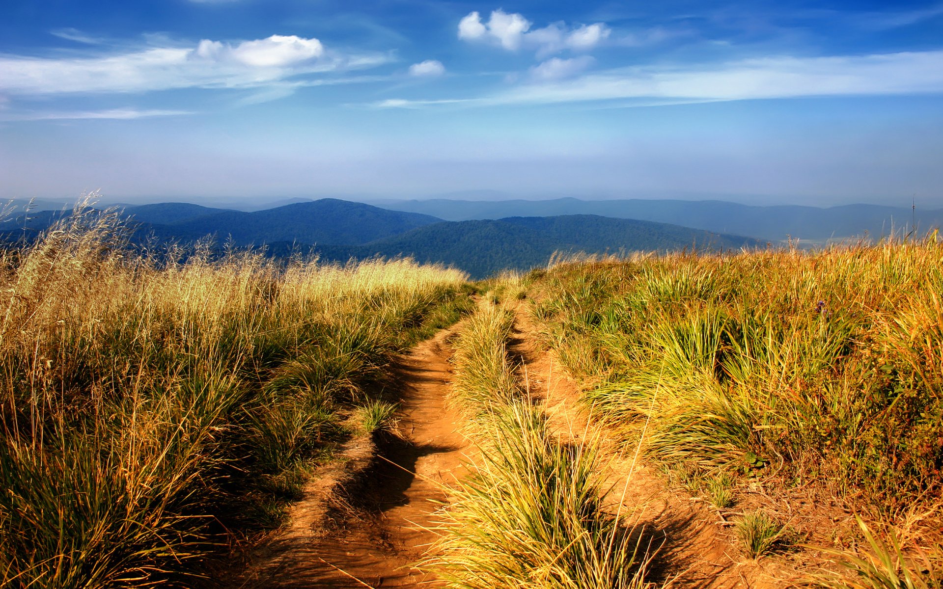 himmel berge gras landschaft straße pisten hügel landschaften natur