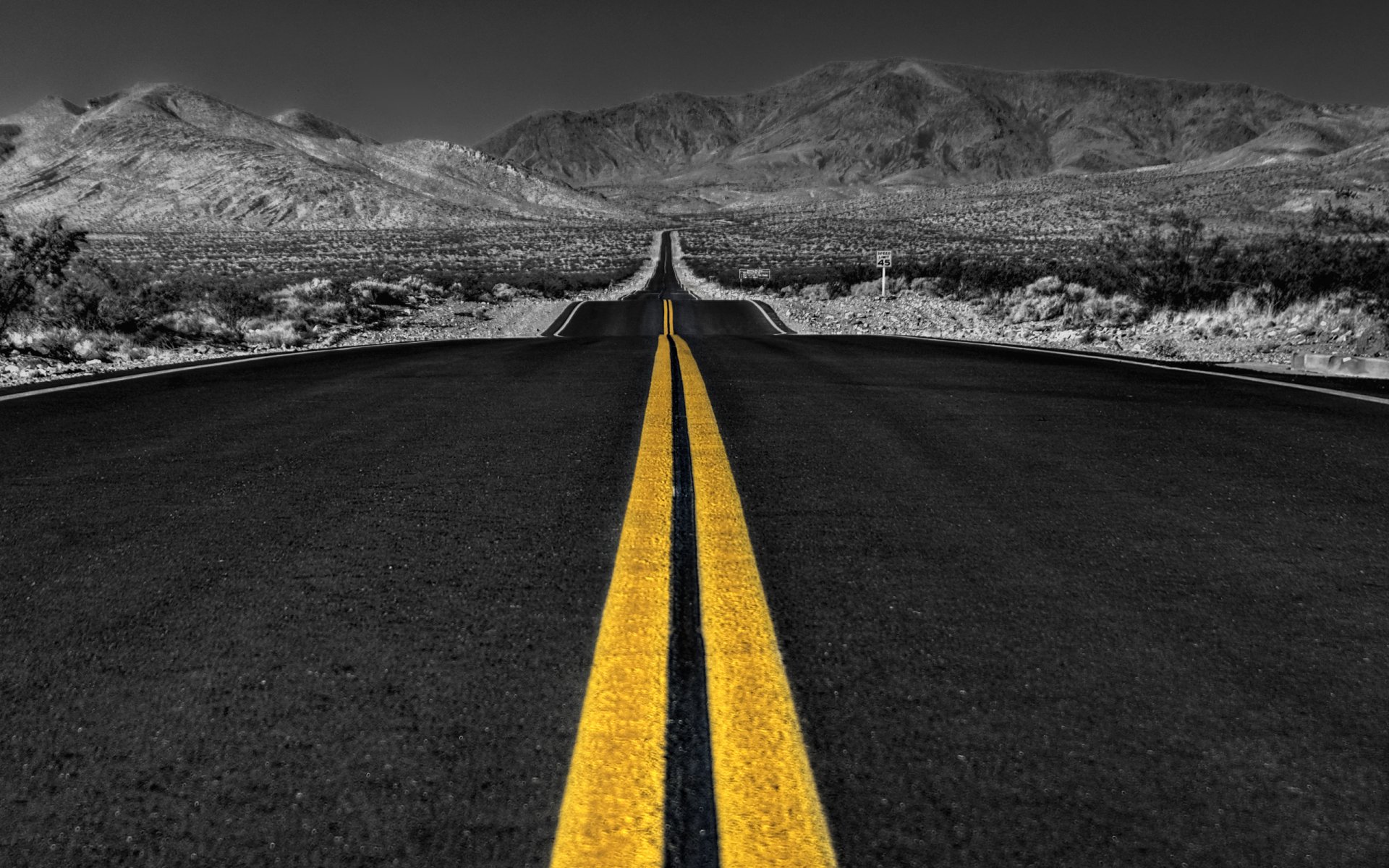 landschaft straße linien asphalt himmel horizont