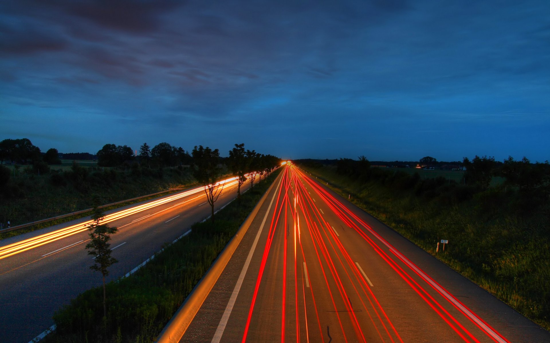 nachtstraße high wei high way nacht landschaft