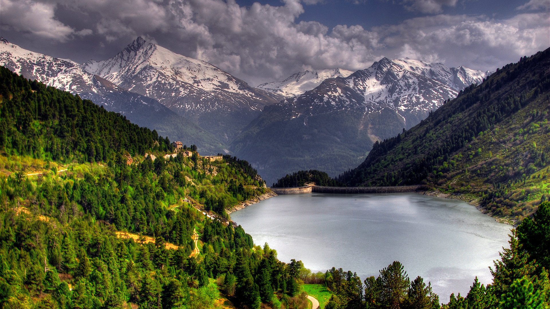 paisaje bosques árboles lago naturaleza montañas