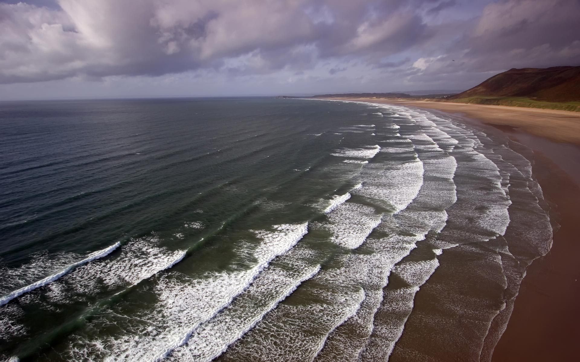 paysage mer plage eau côte vagues montagnes