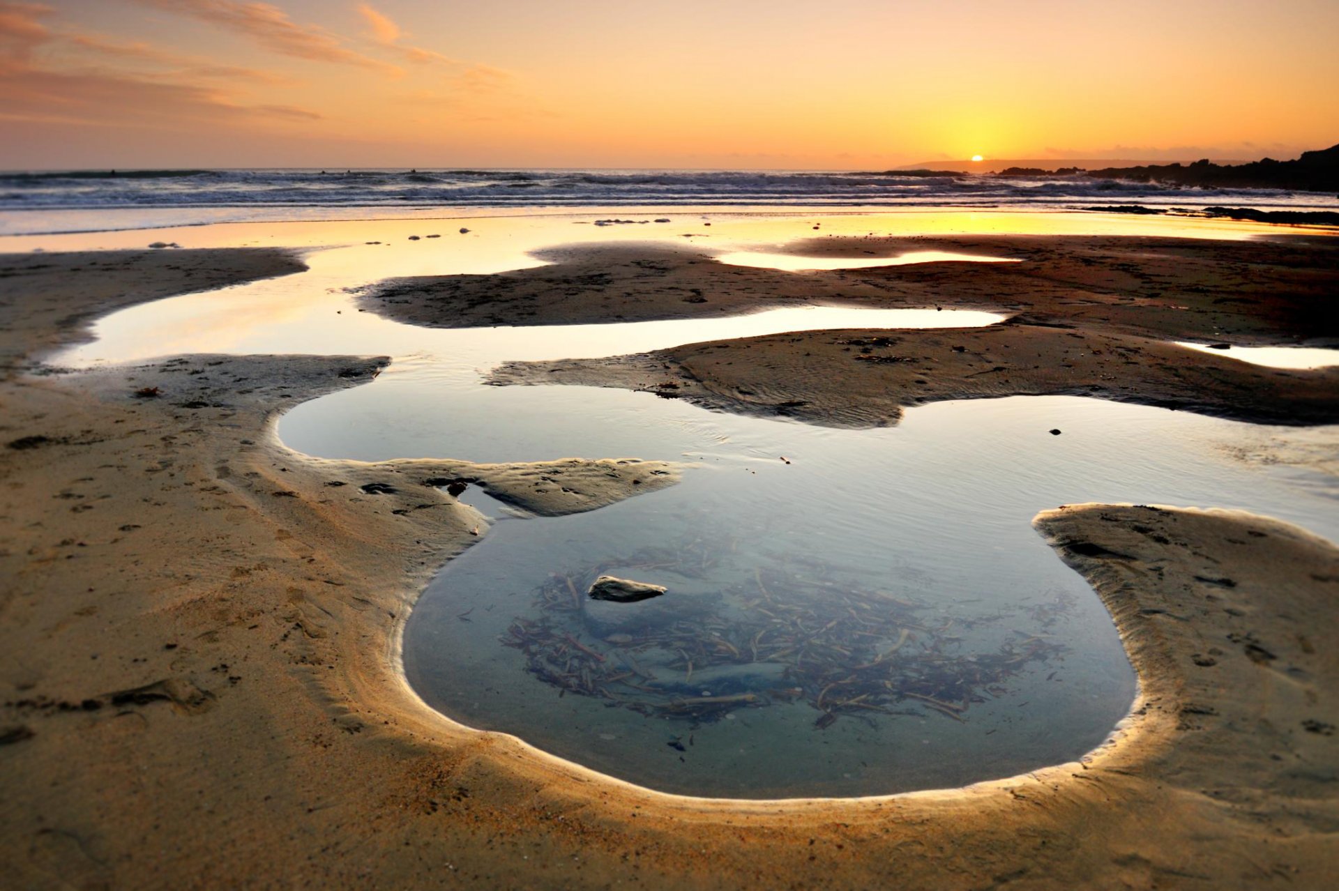 water well ocean sky clouds sun landscape nature