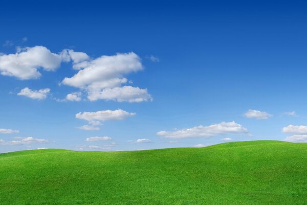 Colline verdi e cielo con nuvole