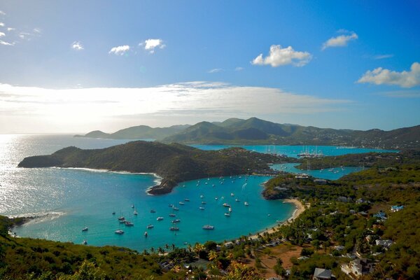 Beautiful bay in the ocean natural bend