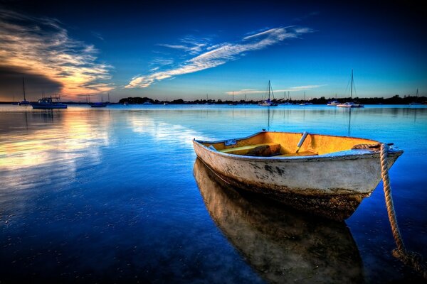 Boat on the vona of the seascape