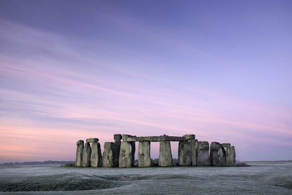 Sunset in the UK at Stonehenge in summer