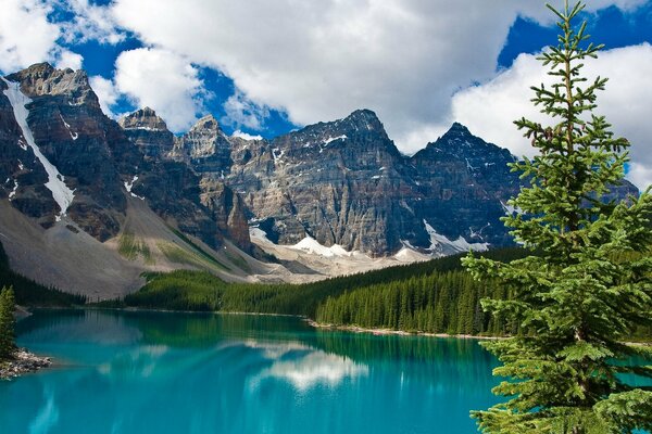 Lago blu in montagna