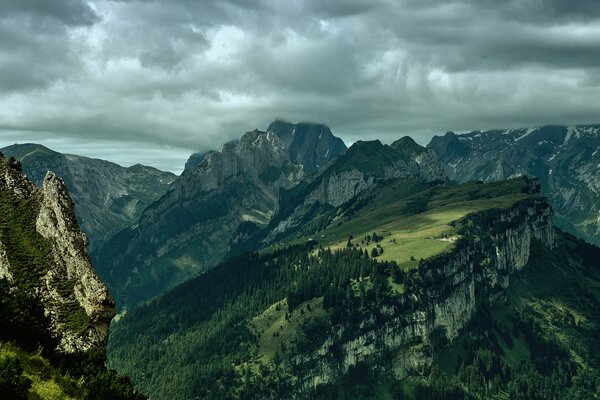 A bird s-eye view of the beauty of the nature of the mountains