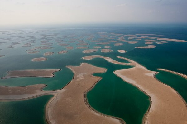 Islands by the sea from a height of flight