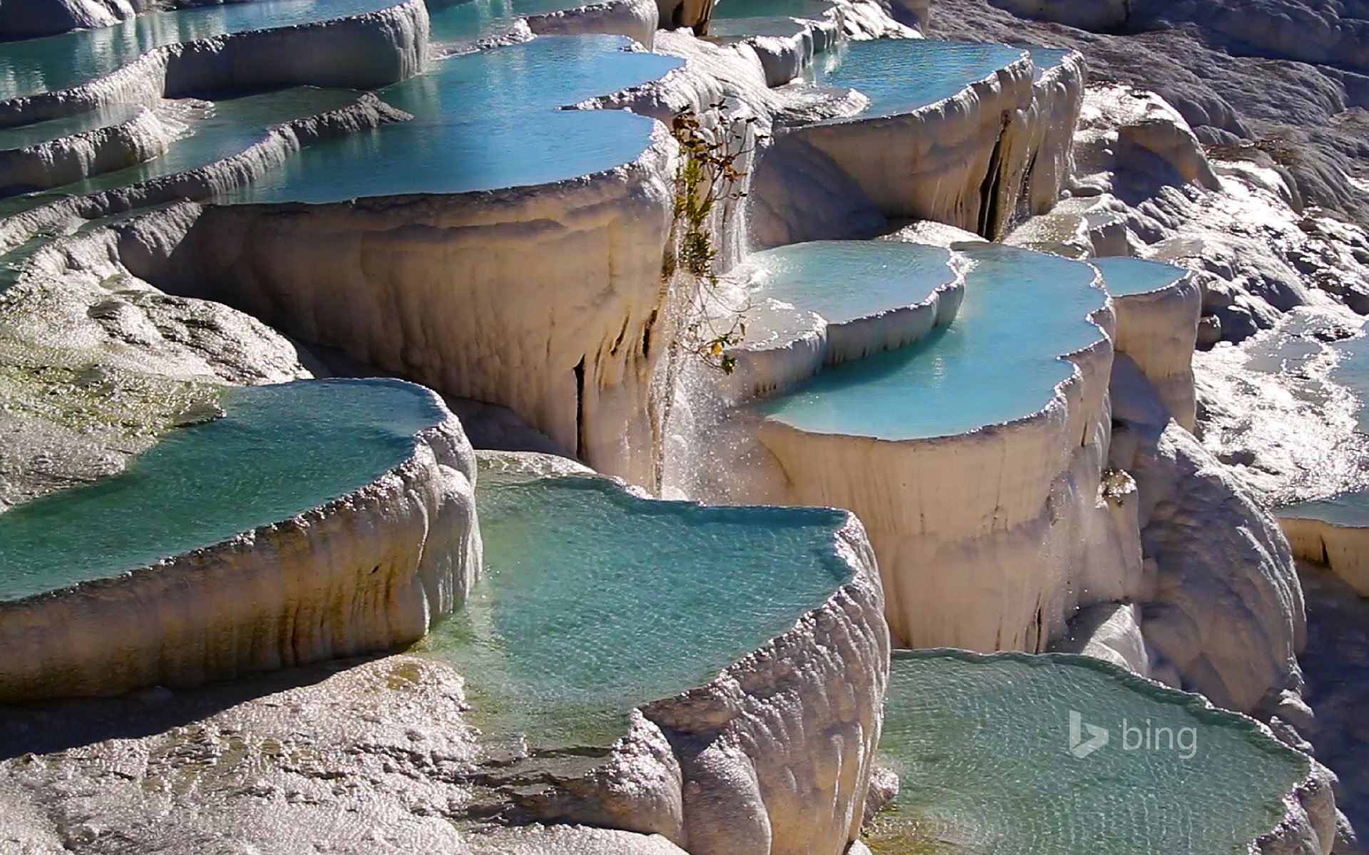 türkei pamukkale geothermische quellen gewässer-terrassen travertin