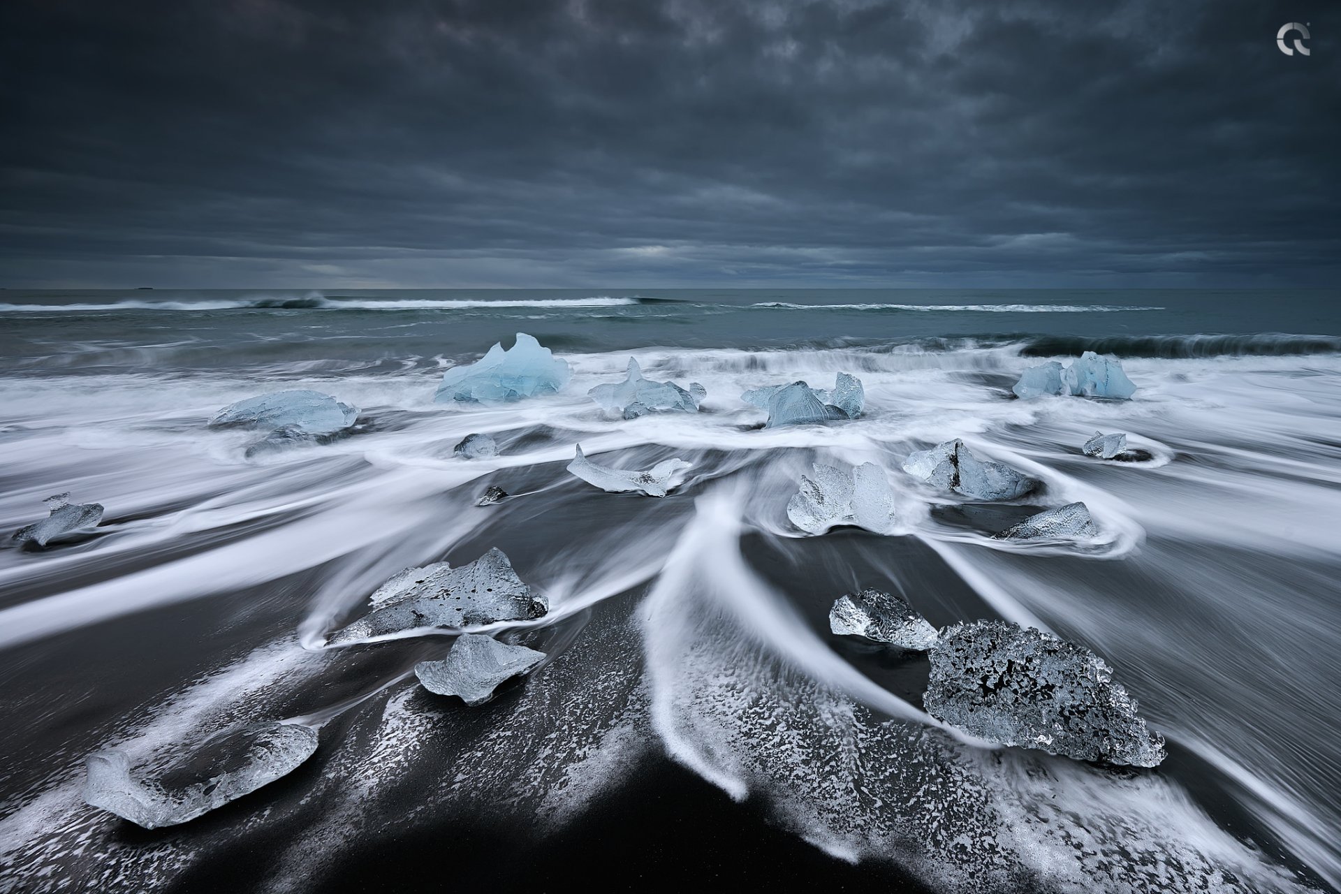 islanda laguna glaciale jökülsaurlon oceano spiaggia lago