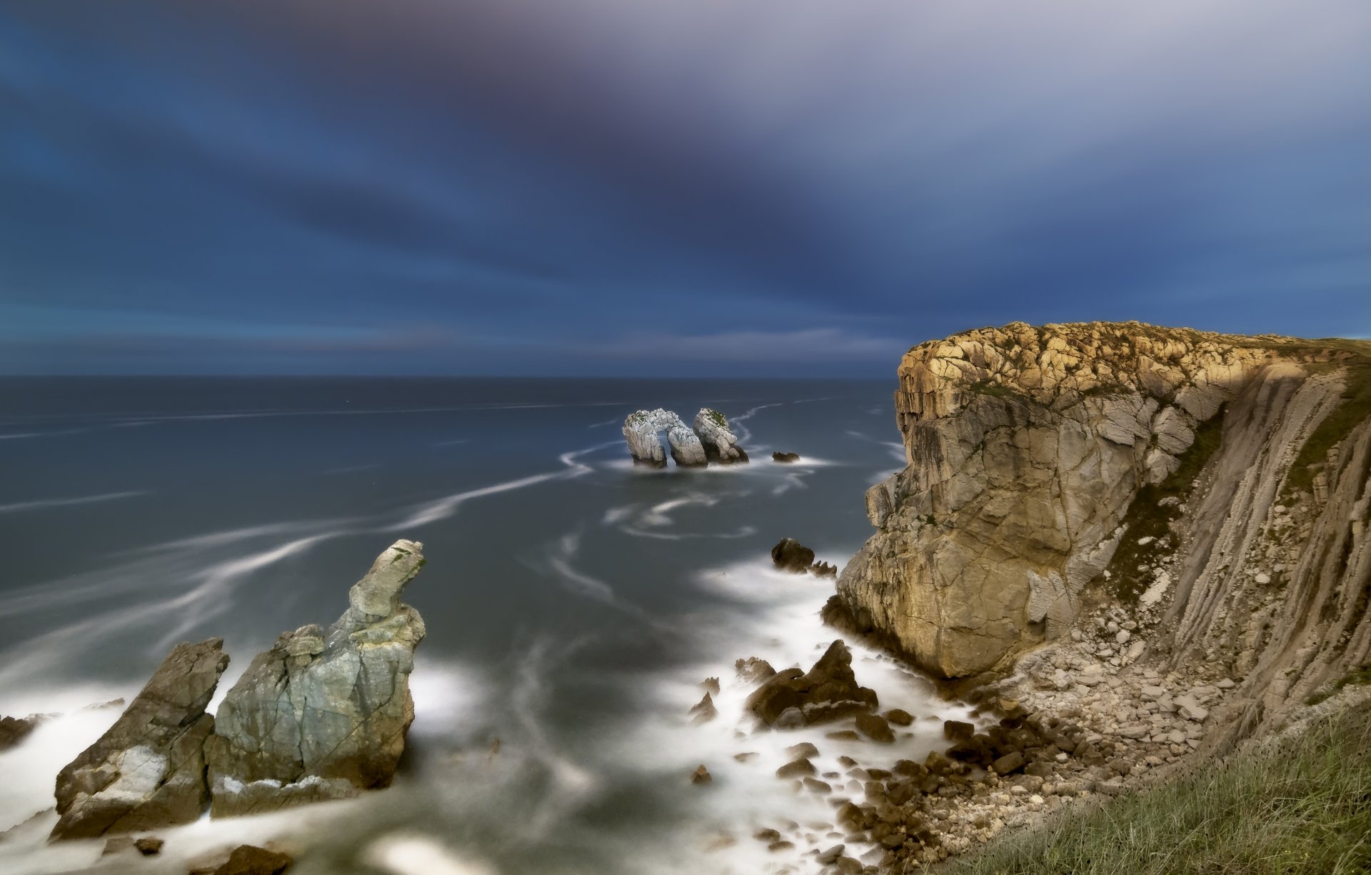 roches océan paysage horizon falaise pierres