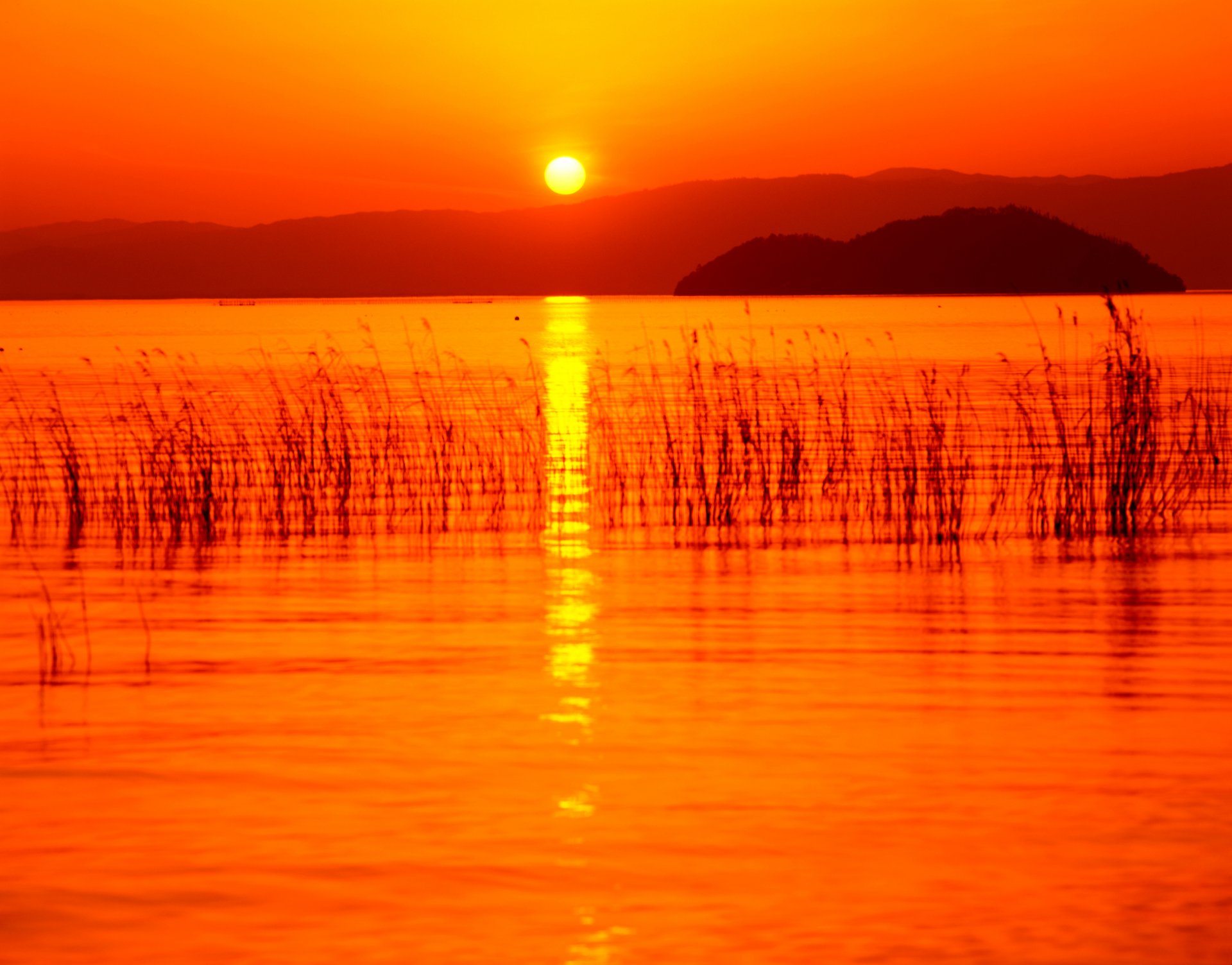 ky sun sunset lake mountain