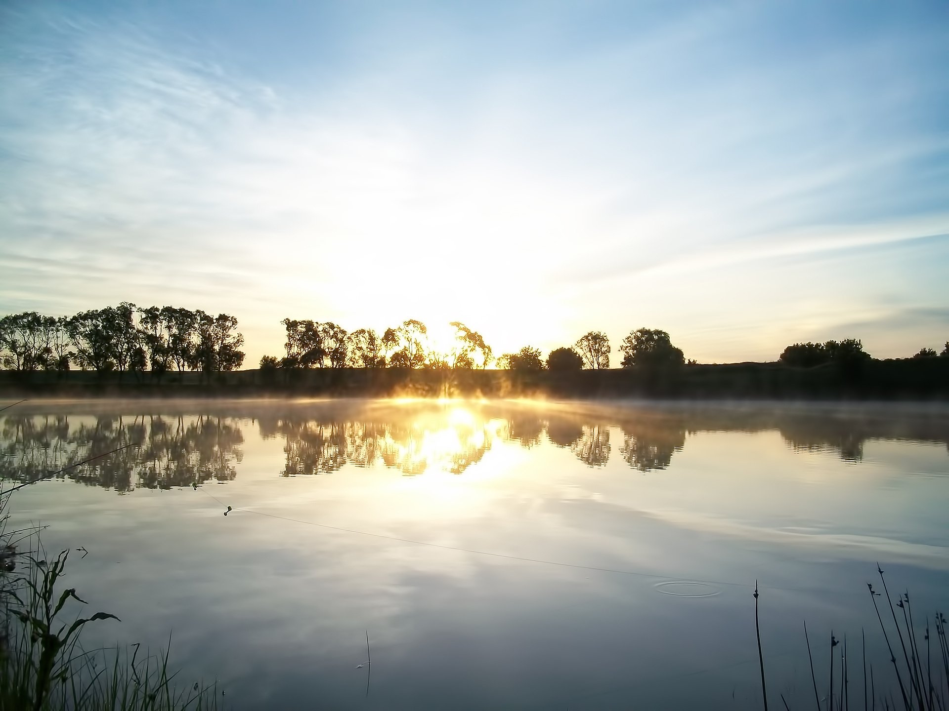 natura lago paesaggio nuvole sole alba raggi