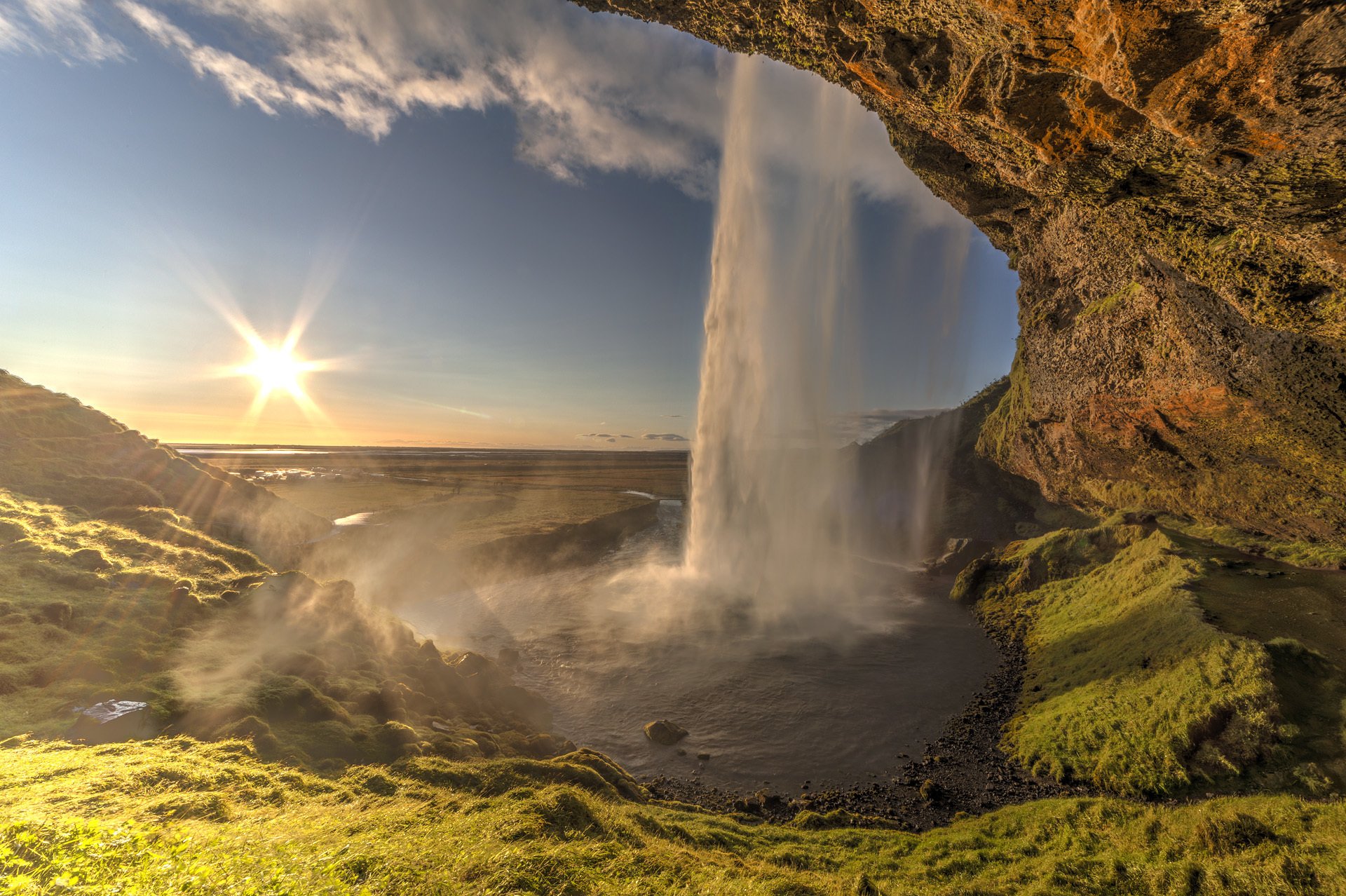 roca cascada lago sol