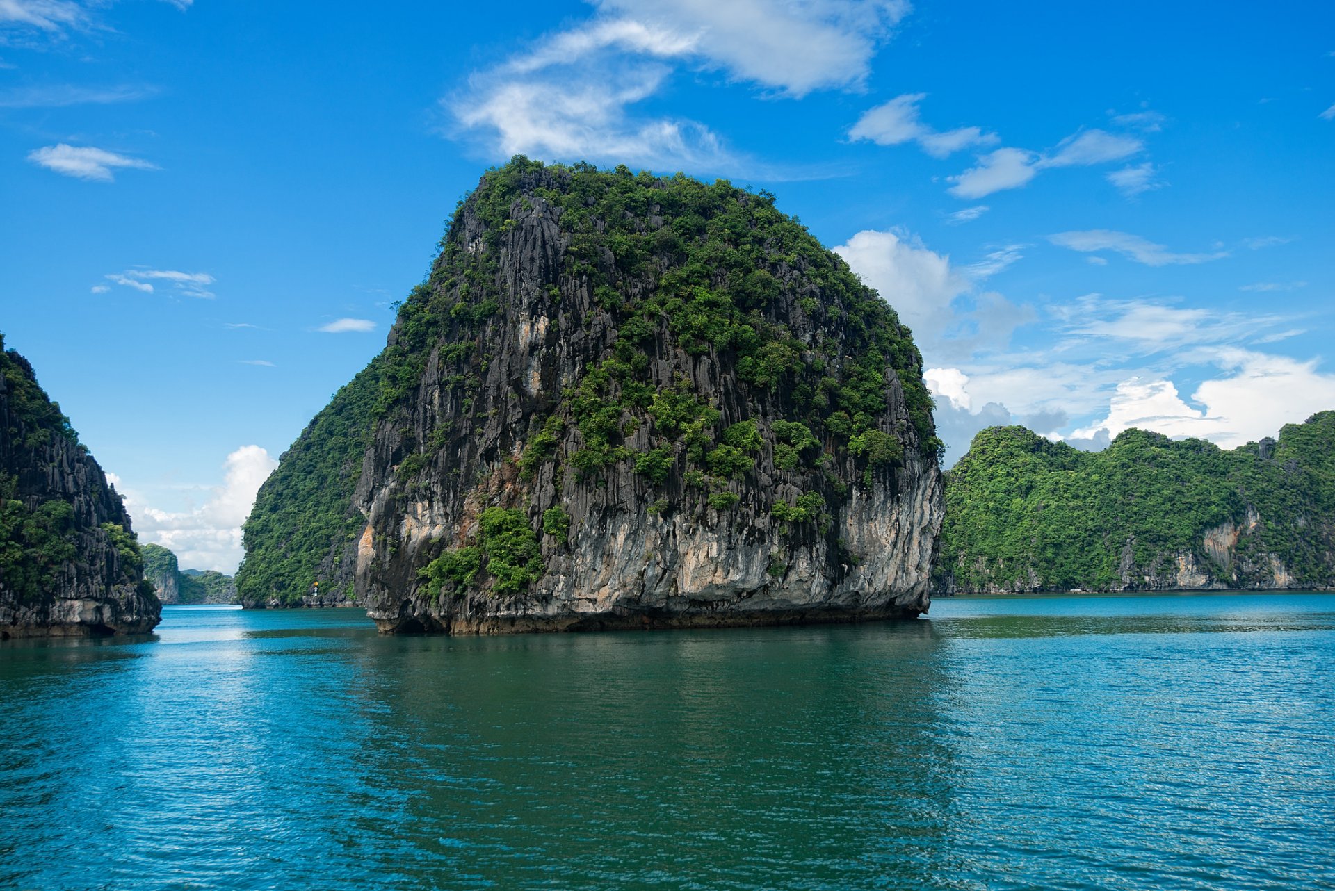 vietnam sky clouds sea rock island