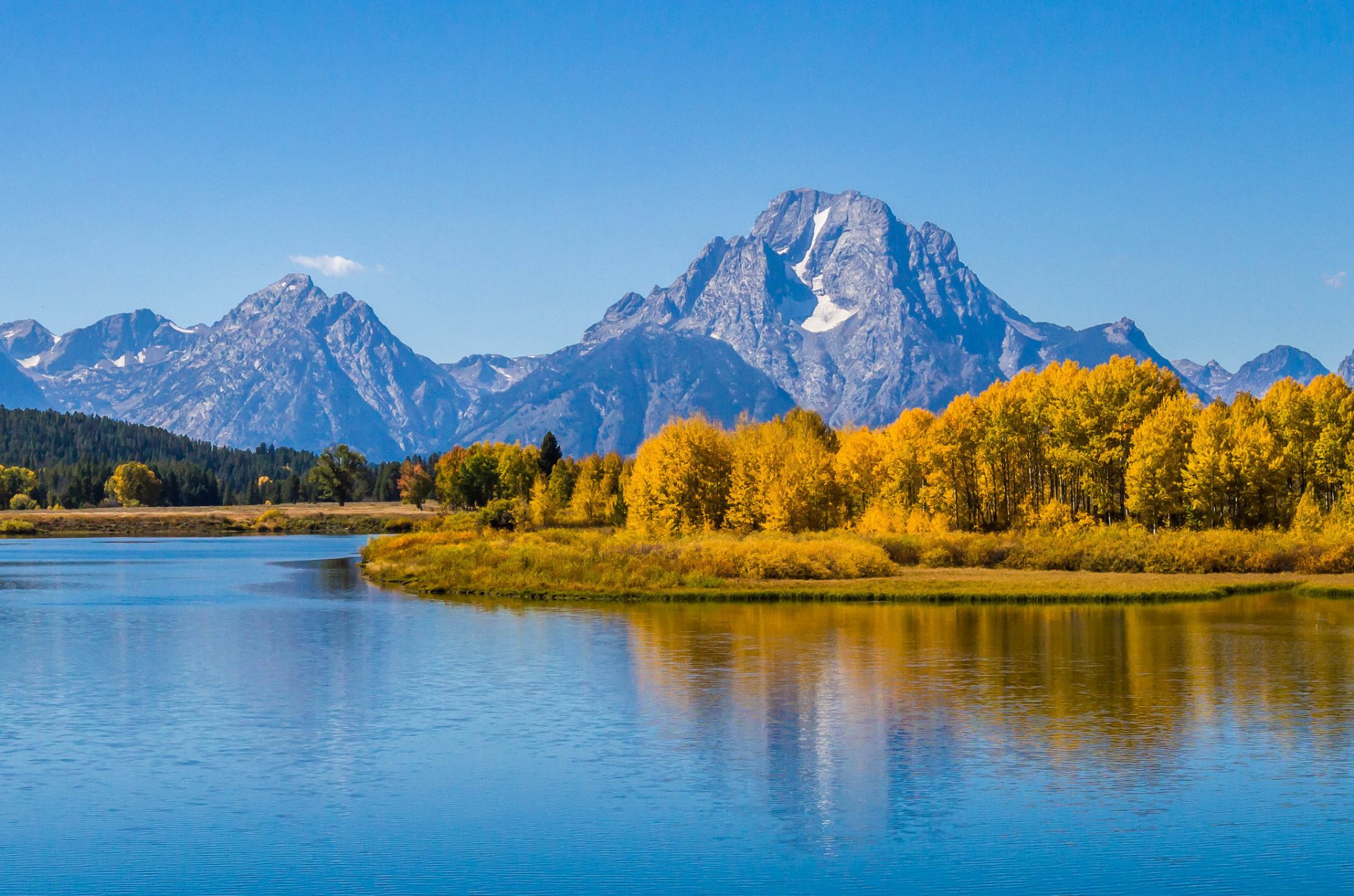 parque nacional grand teton wyoming estados unidos bosque árboles montañas lago río cielo otoño