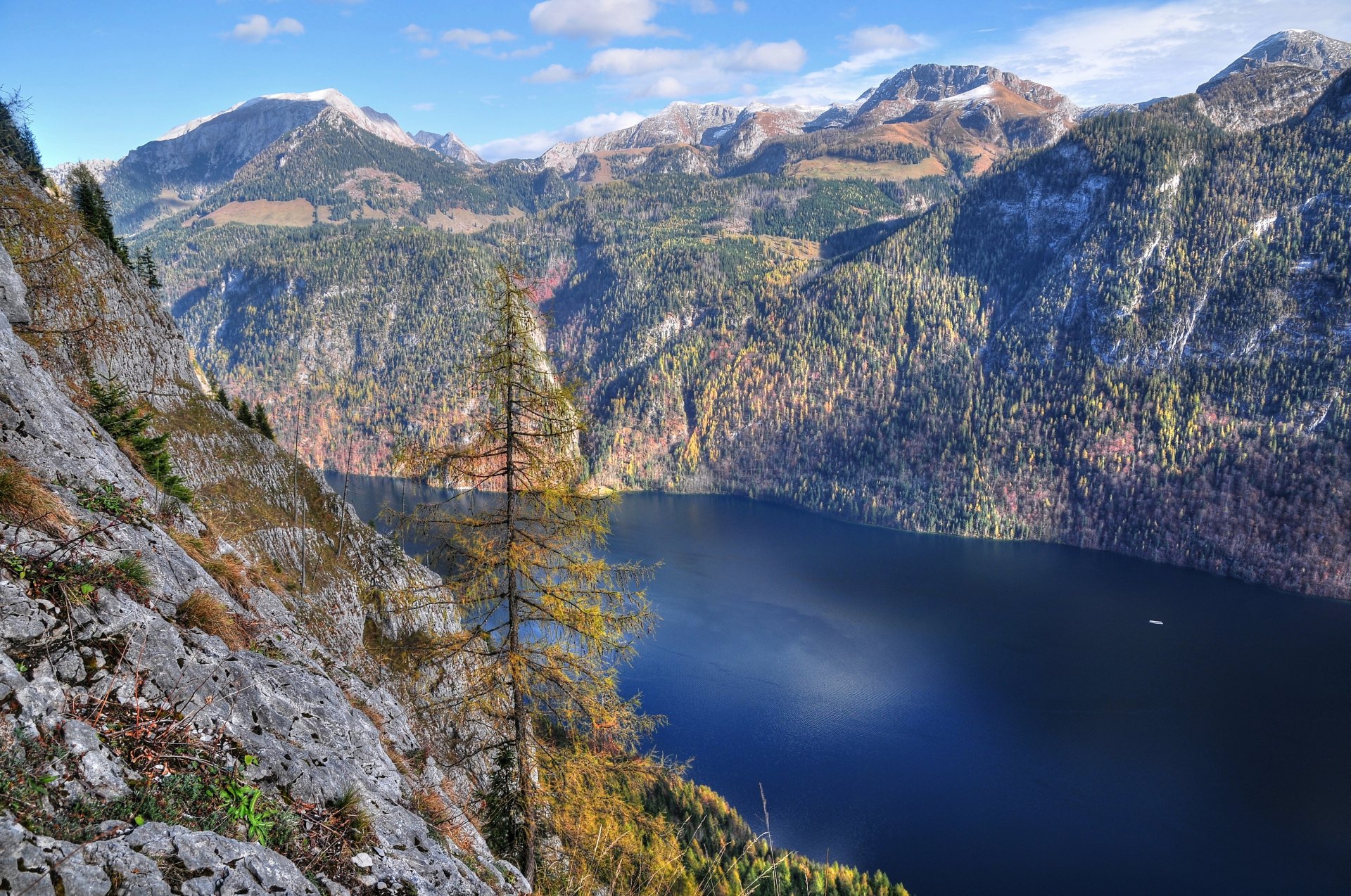 góry jezioro drzewo stok krajobraz fiord