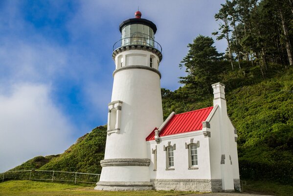 Lighthouse on the background of beautiful nature