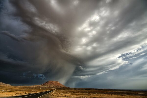 Stormy sky over the mountain