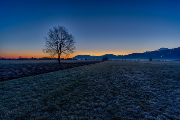 Mountains on the background of the morning sky