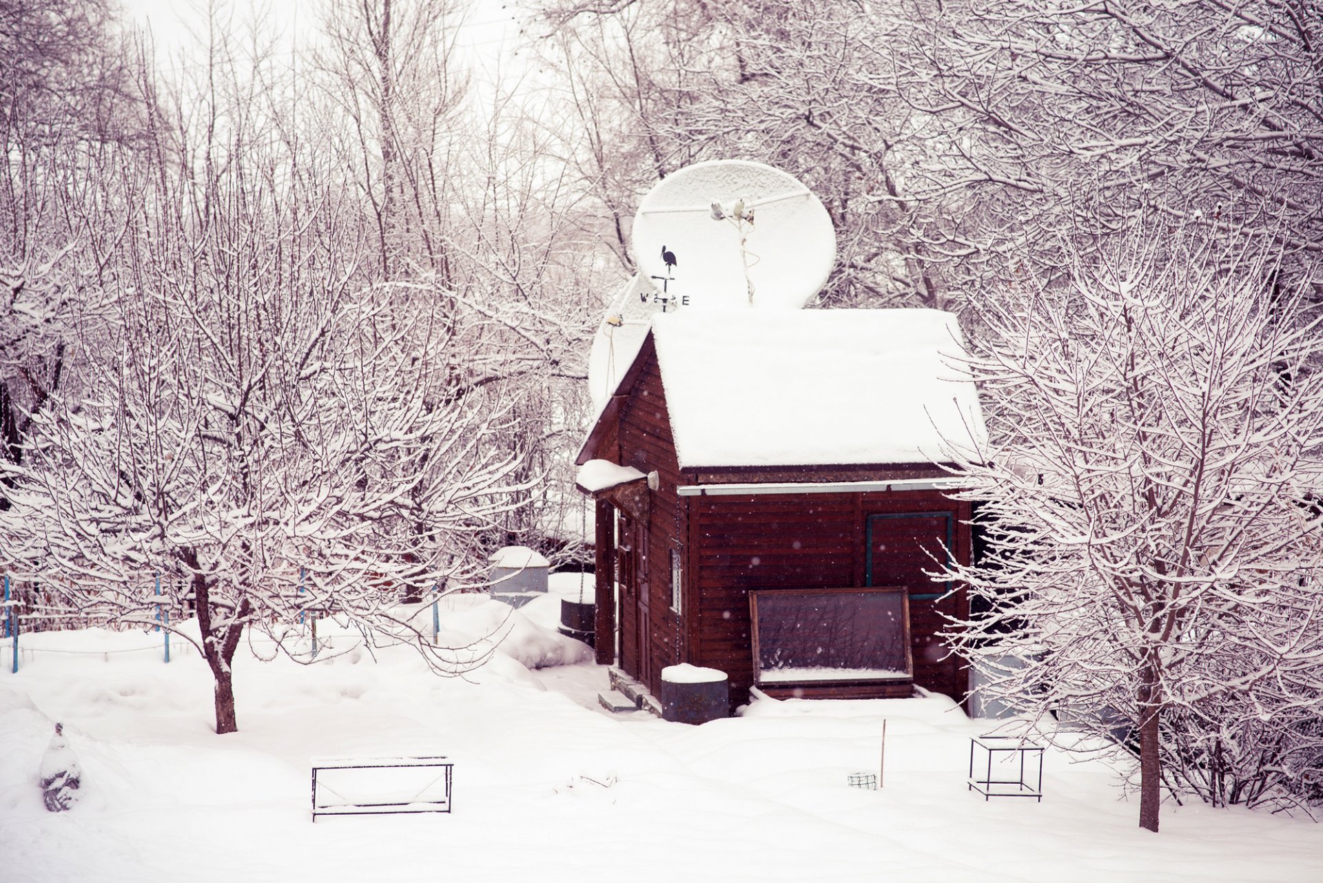 haus haus hof schnee bäume winter natur