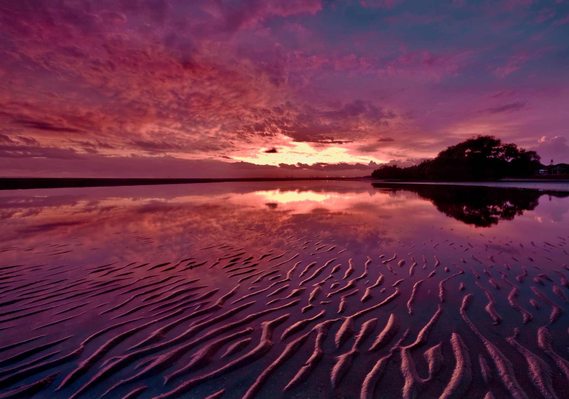 crepuscolo fiume sabbia tramonto sera riflessione