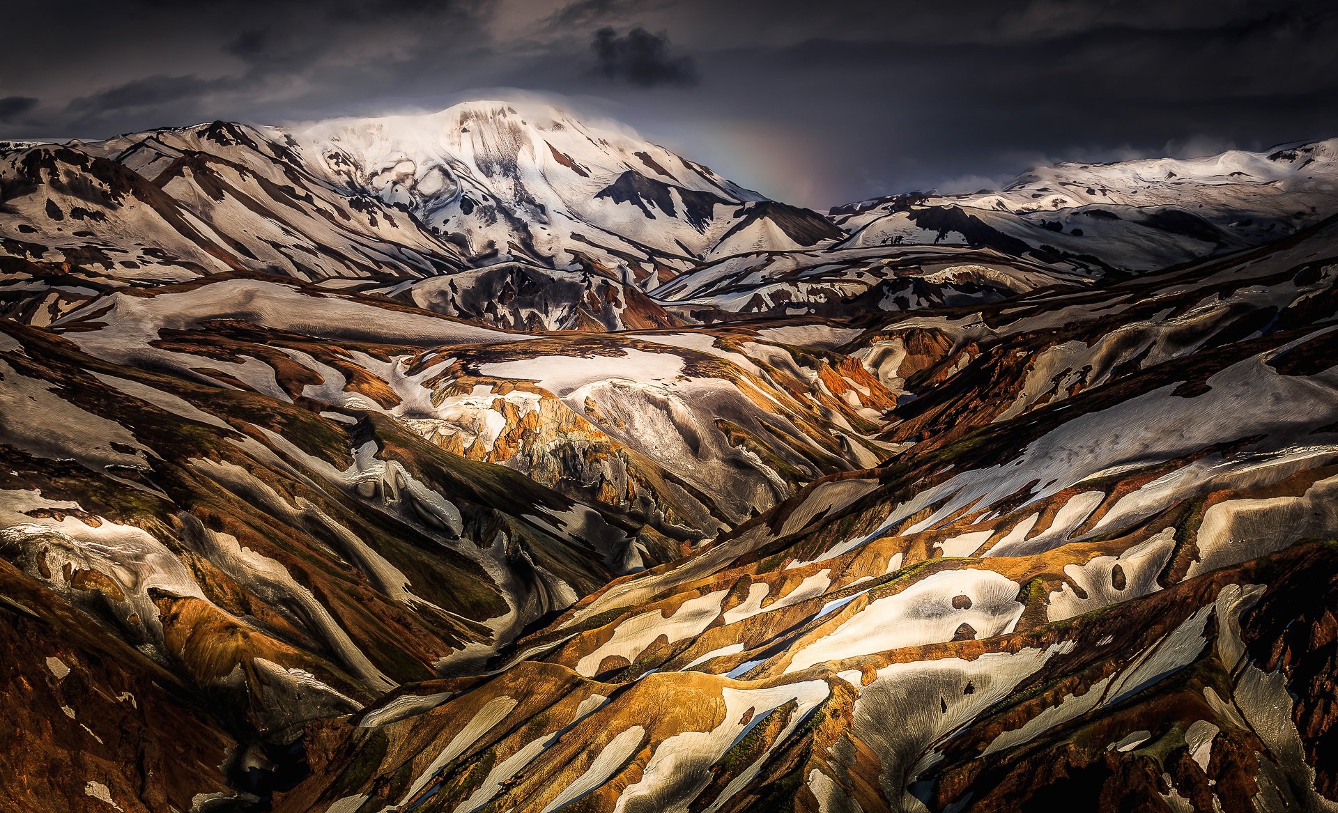 iceland mountain hills snow