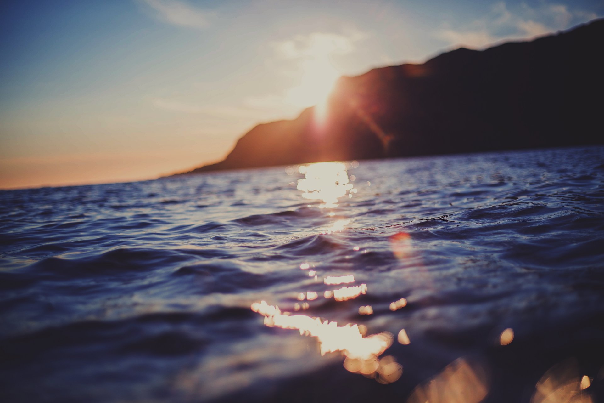 eau mer éblouissement soleil vagues