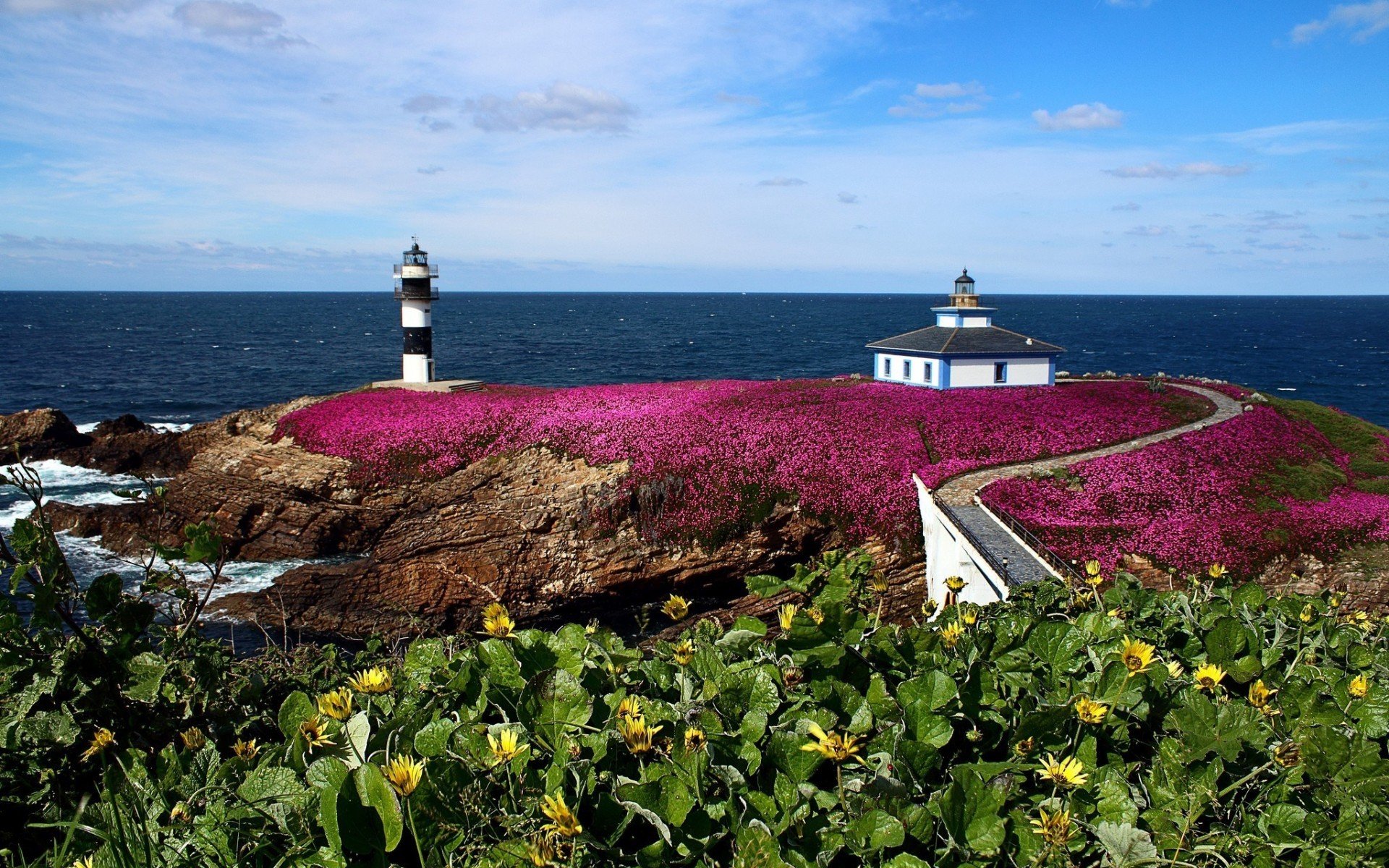 landschaft natur leuchtturm europa spanien galizien pancha insel foto