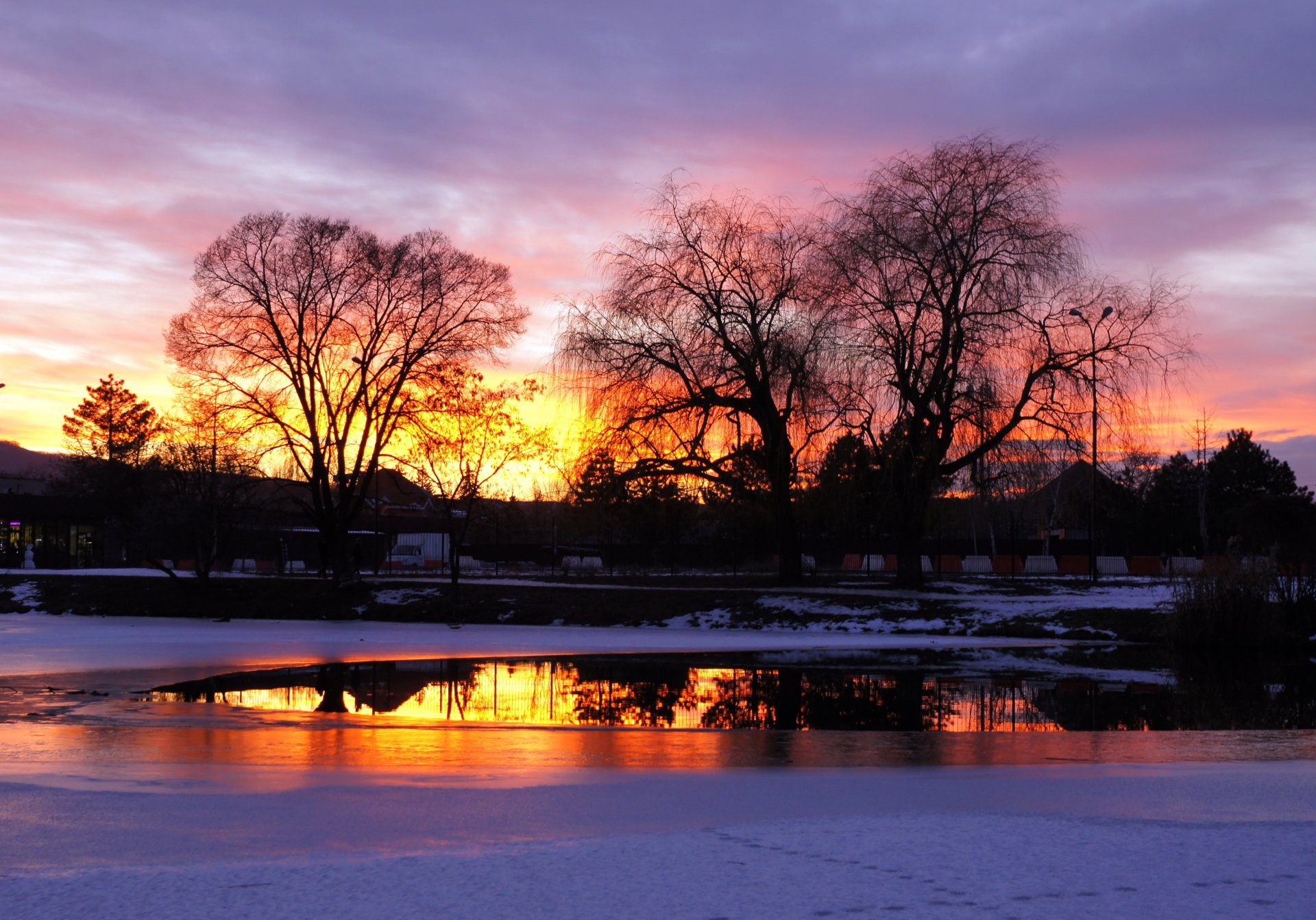 invierno puesta de sol