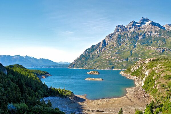 Mountains and rocks on the seashore