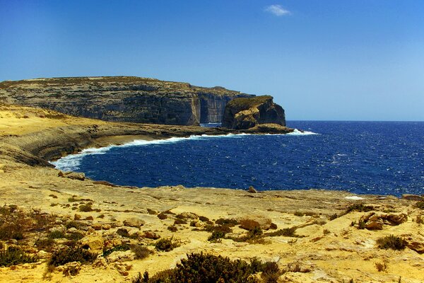 The sky and sea in Malta are beautiful