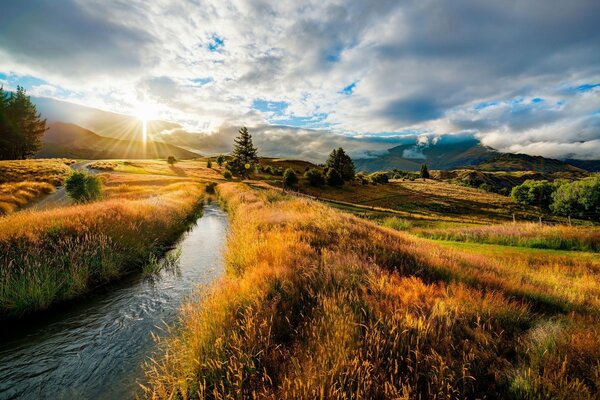 La naturaleza de los campos de otoño de Rusia