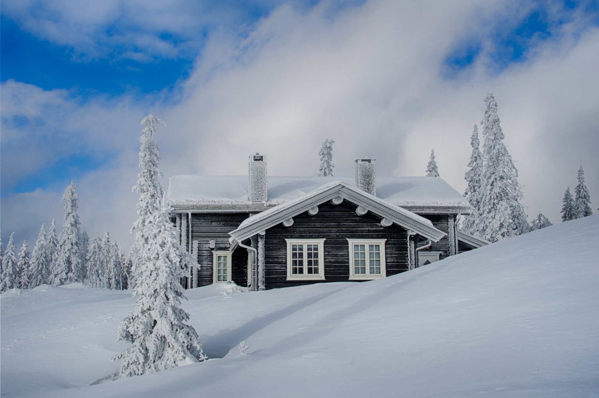 winter snow hut nature house