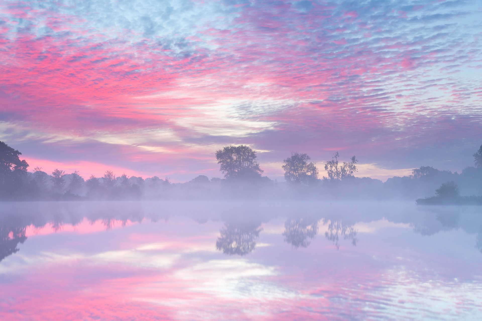 paesi bassi autunno settembre lago mattina nebbia