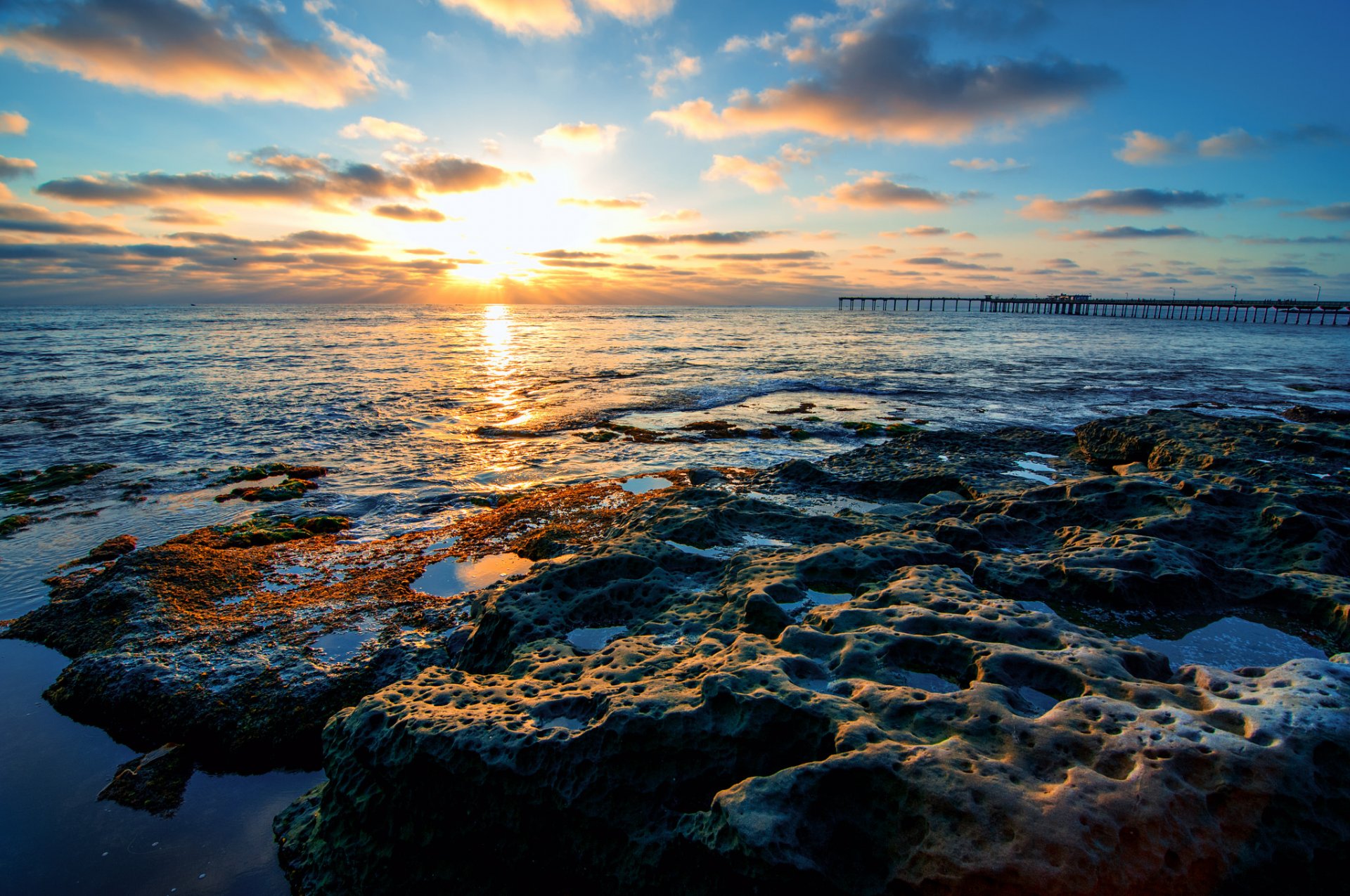 nature ocean beach littoral san diego californie états-unis littoral ciel soleil nuages