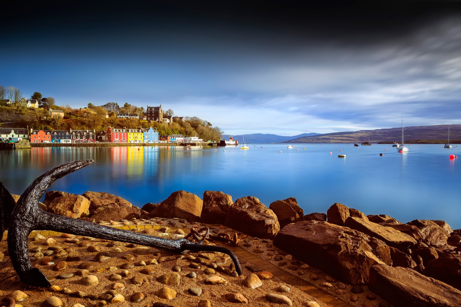 port de tobermory baie ville rivage ancre