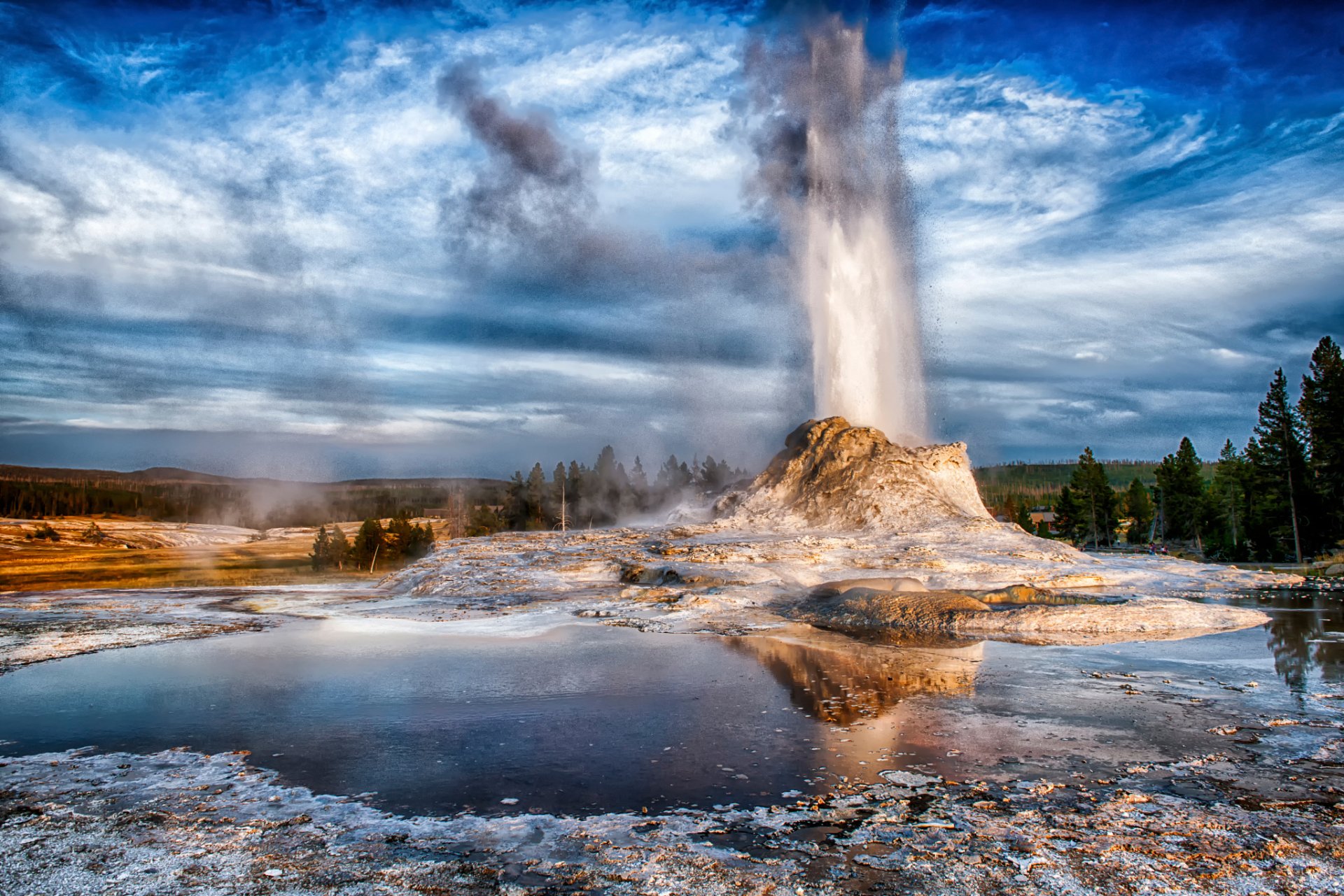 zamek gejzer wyoming yellowstone