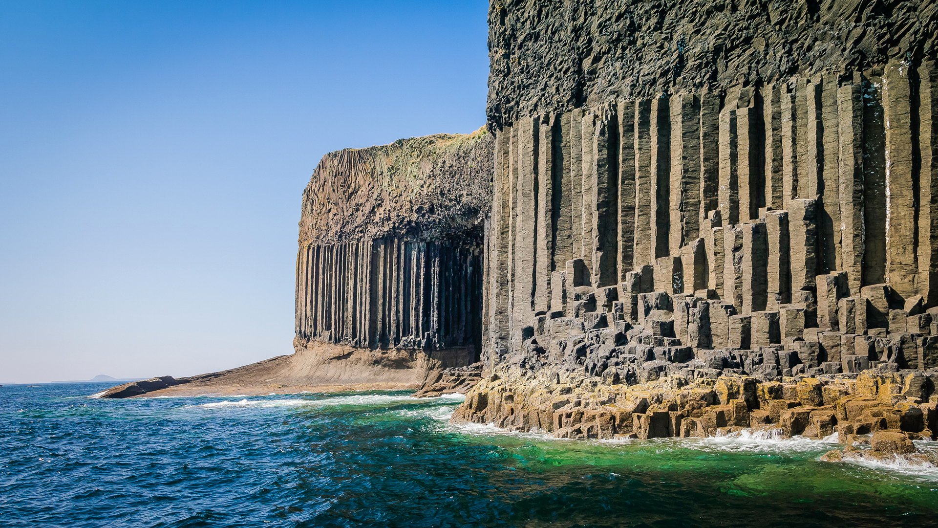 schottland klammer himmel insel felsen säulen