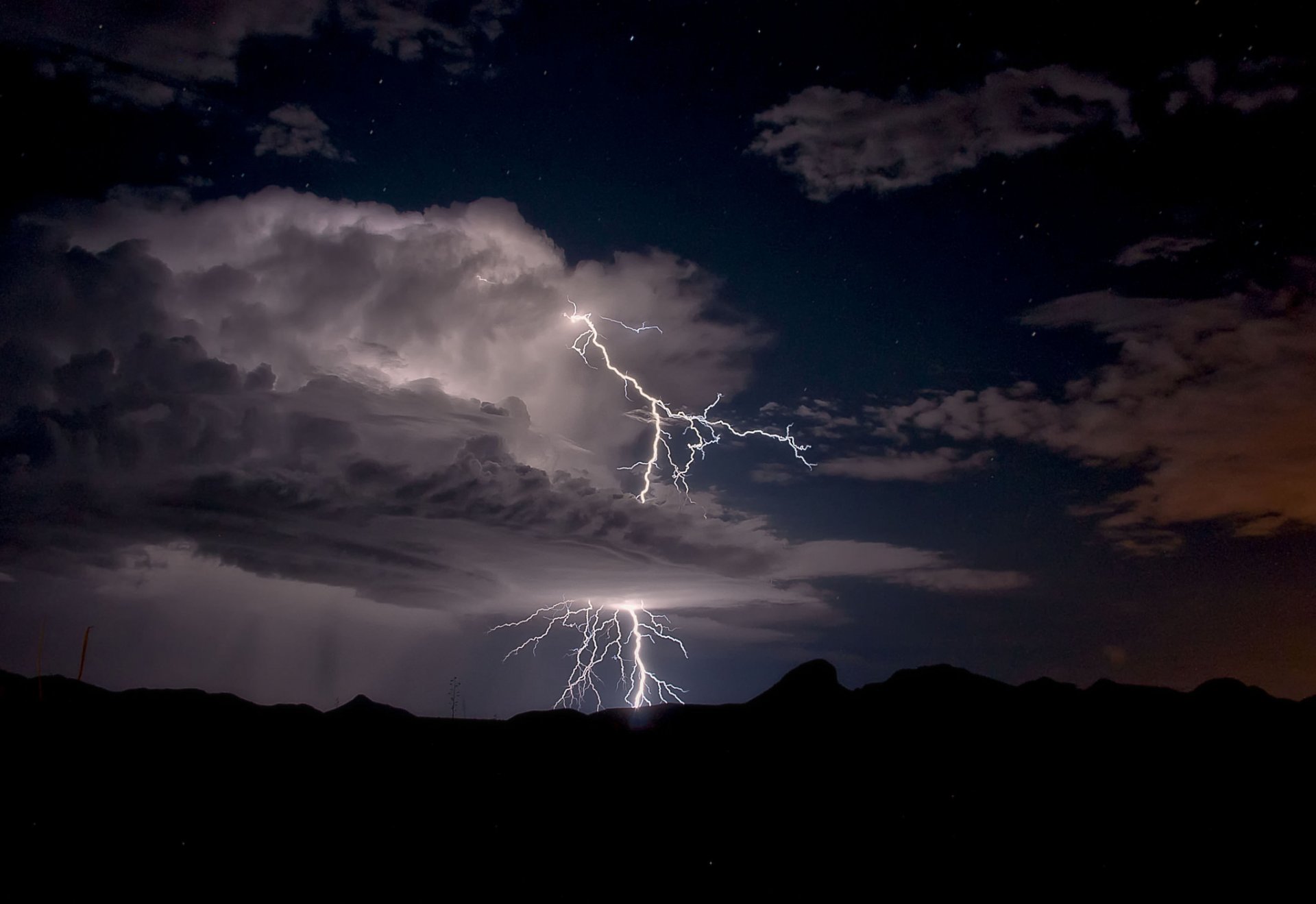 nature nuit foudre ciel