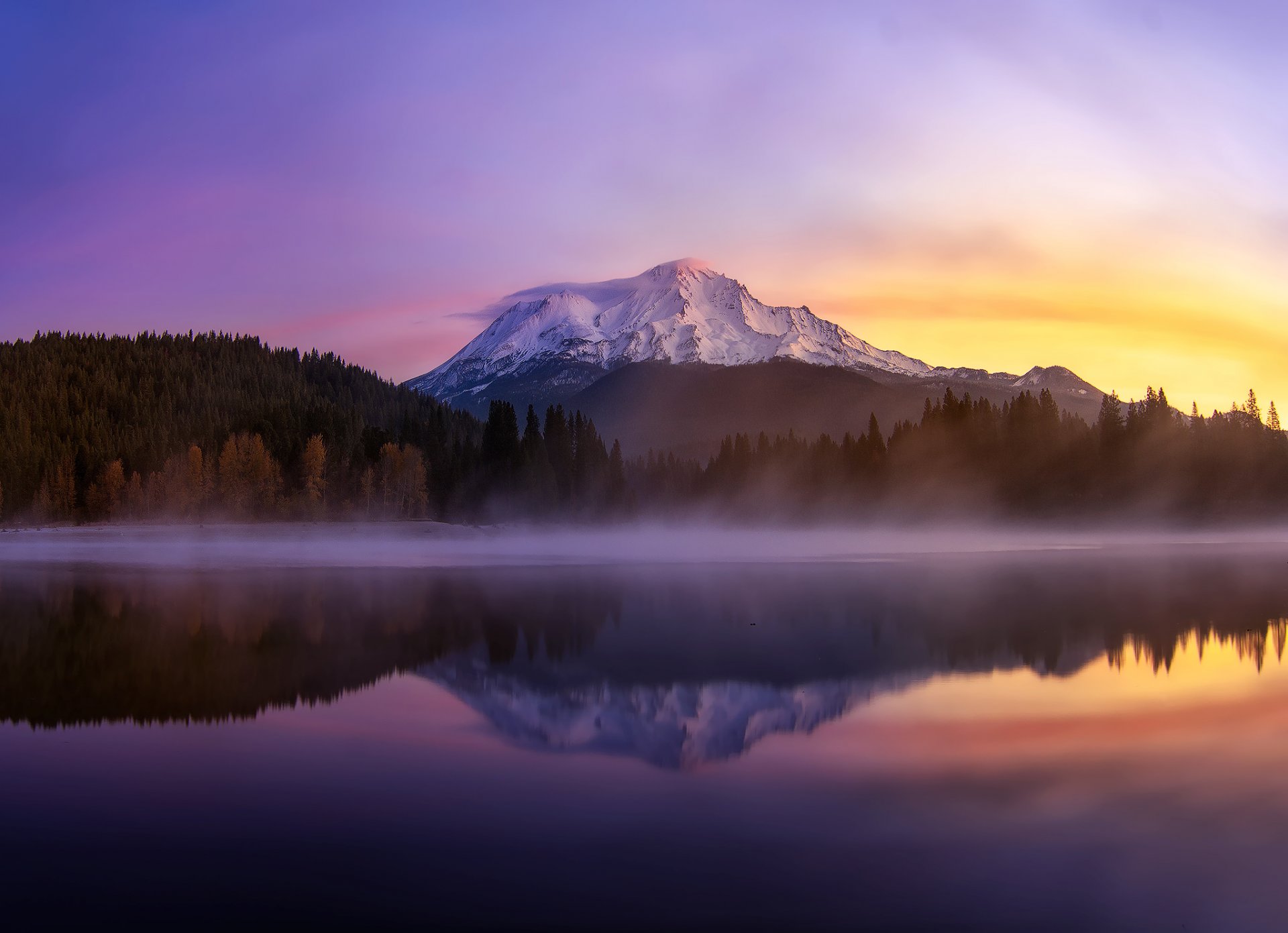 états-unis californie mont shasta lac siskiyou matin