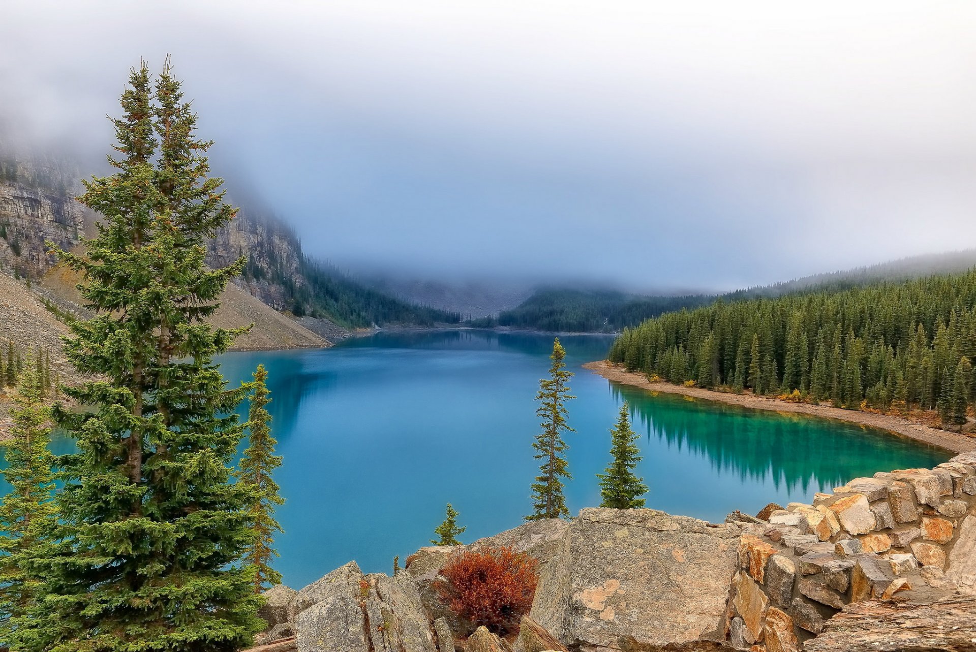 moraine alberta kanada berge see bäume landschaft