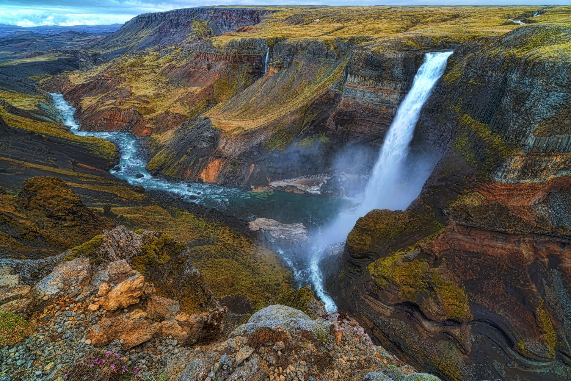 island fluss wasserfall schlucht strom