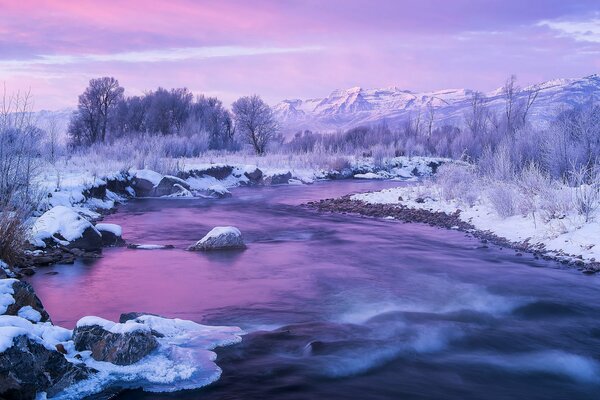 Río de invierno Provo Utah scha