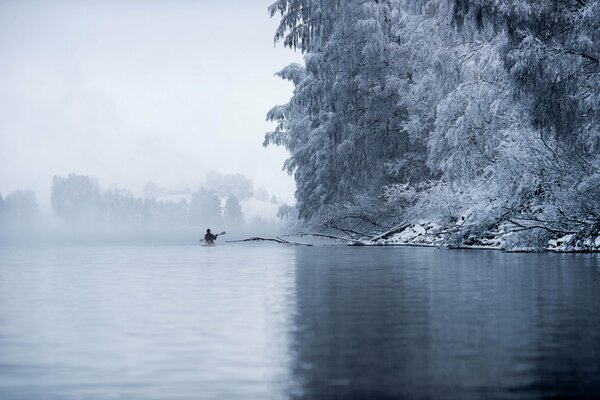 Lago invernale Fülke Akerhusin Norvegia