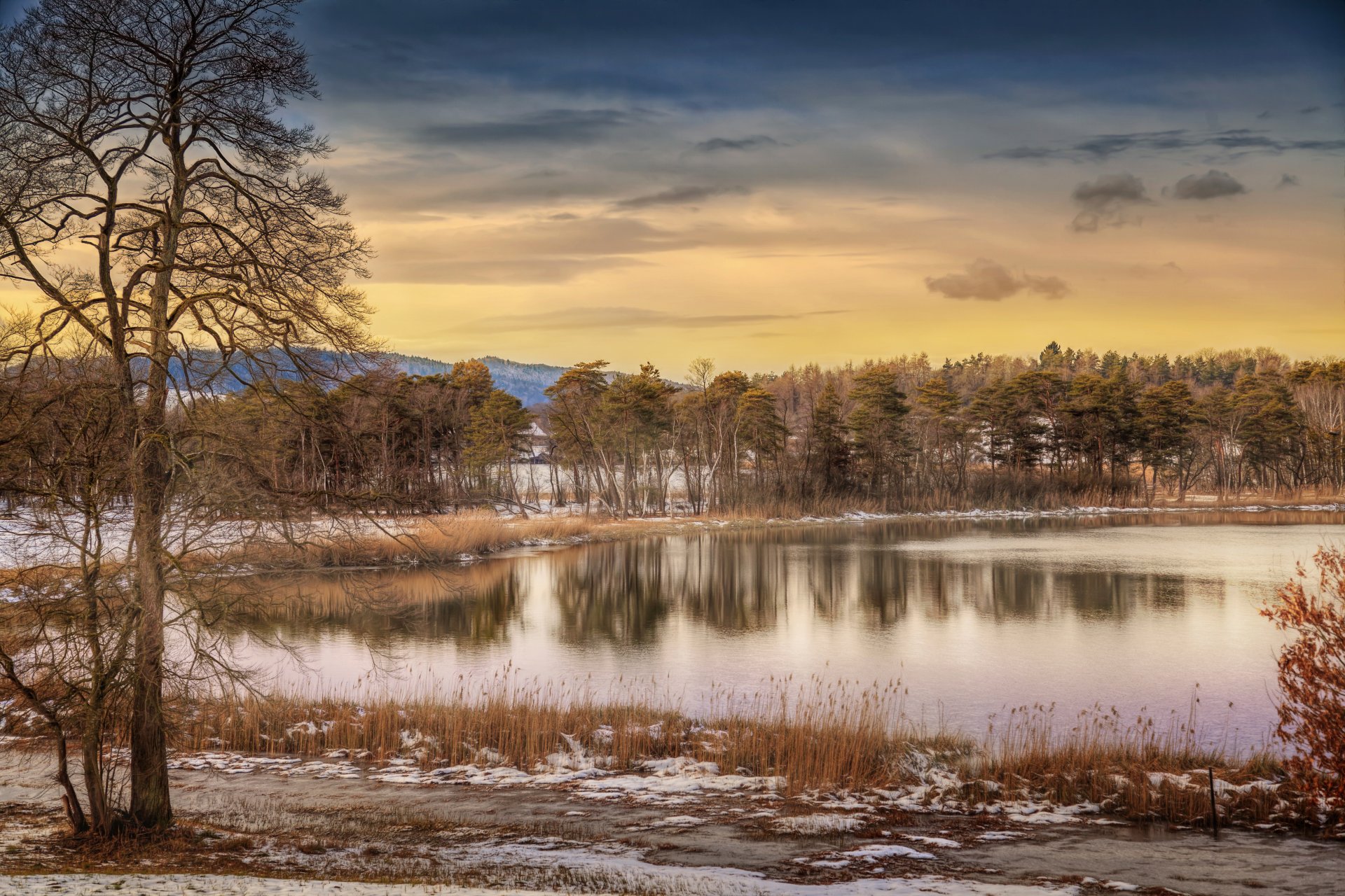 wintersee winter see schnee.bäume verarbeitung