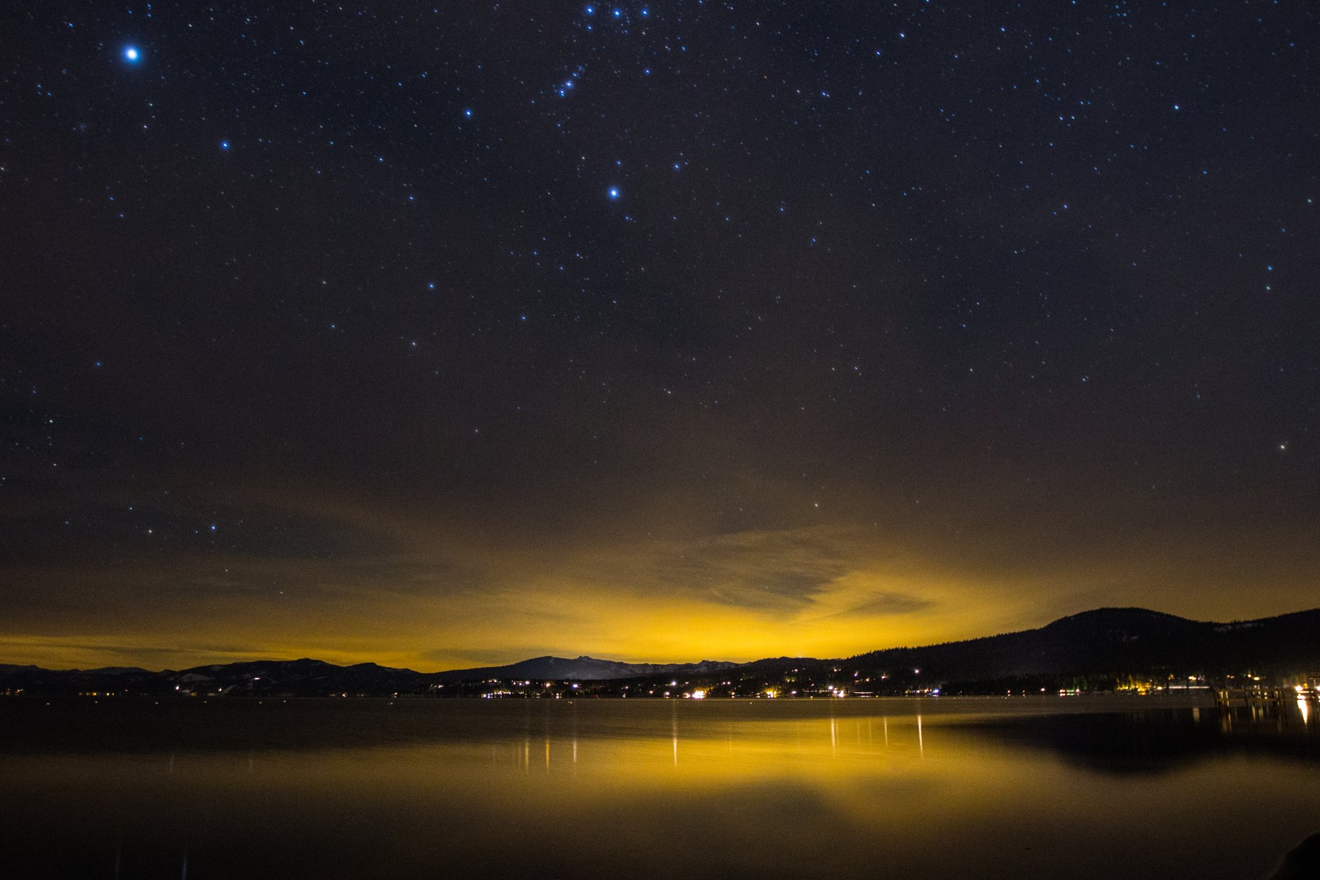 lake tahoe kings beach california us lake glow sky star