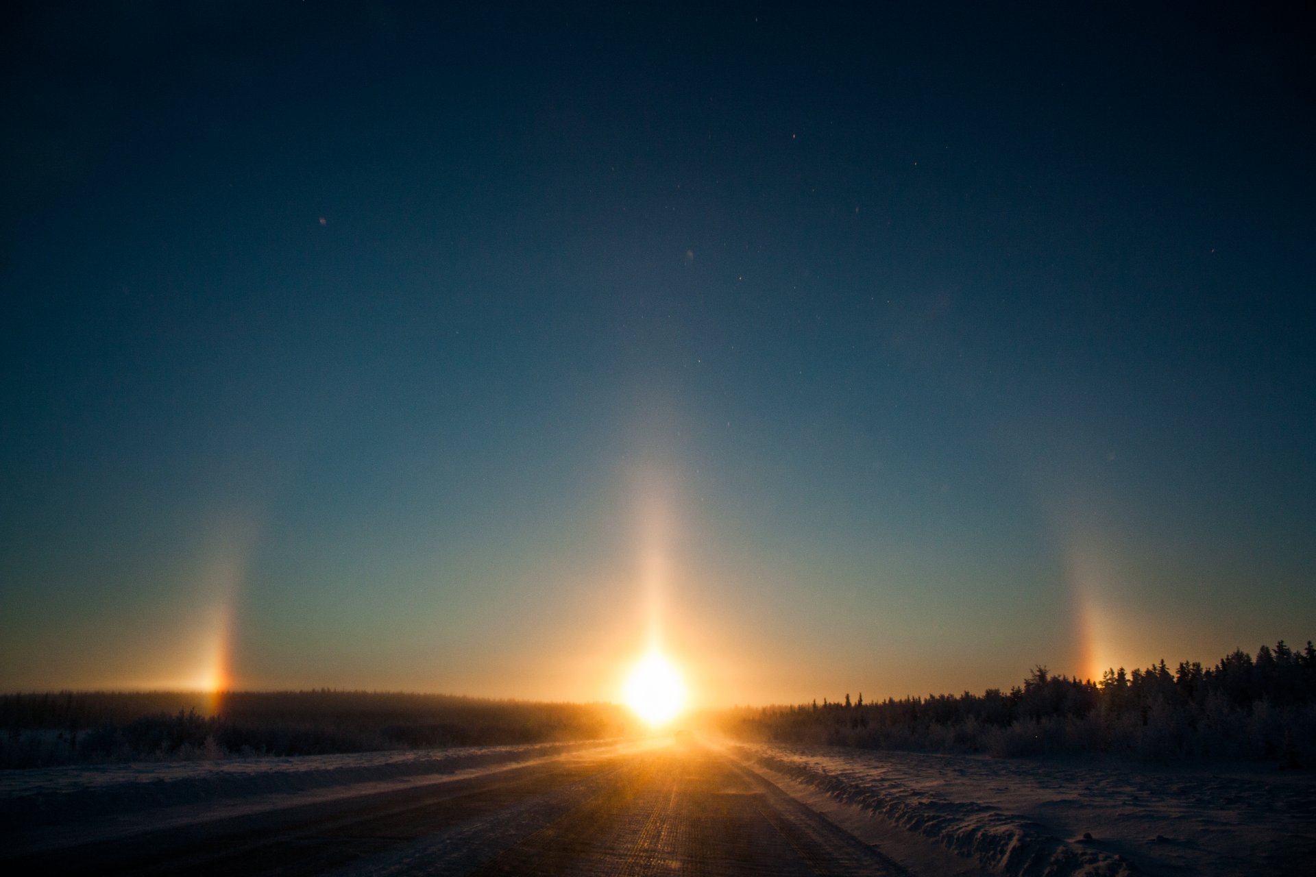 straße sonne halo